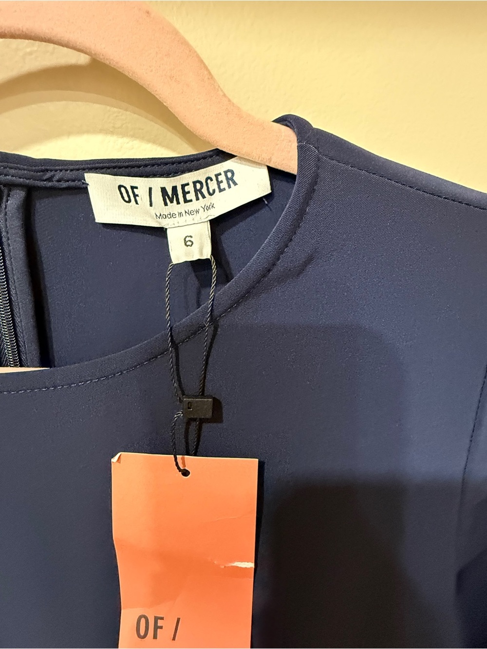OF/ Mercer Navy Long-Sleeve Crewneck Shift Dress